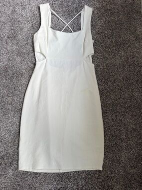 Solemio Cream Cutout Cross-Back Mini Dress